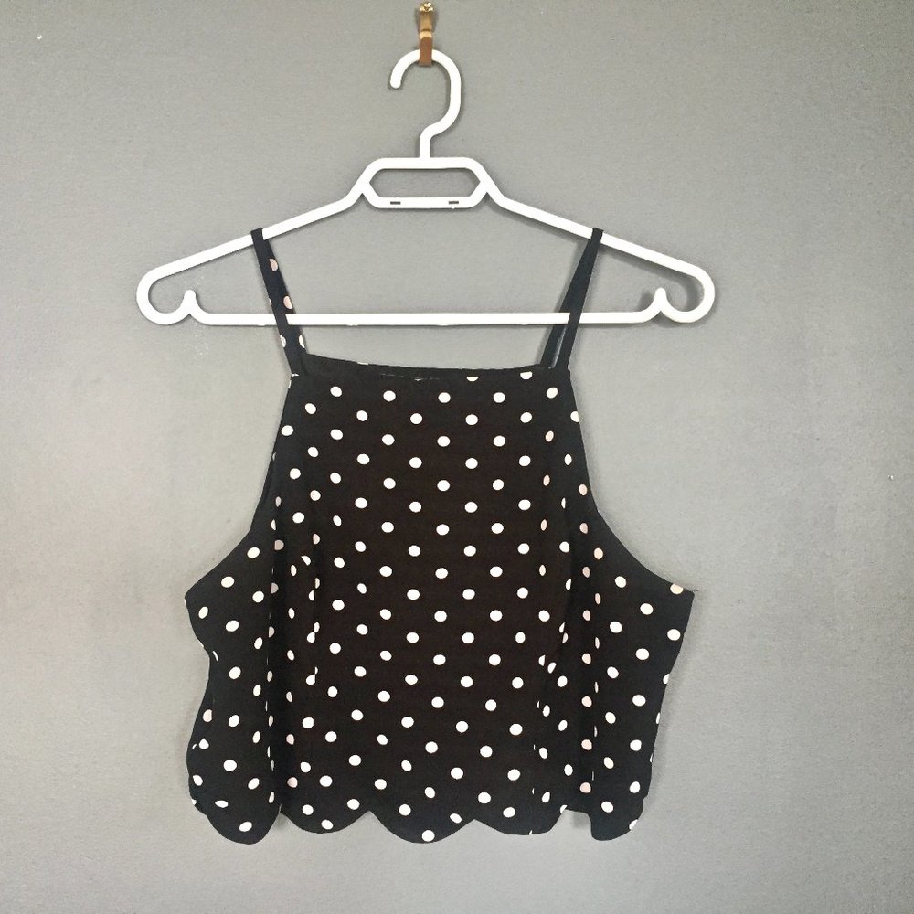 Ark & Co. Polka-dot Halter Crop Top